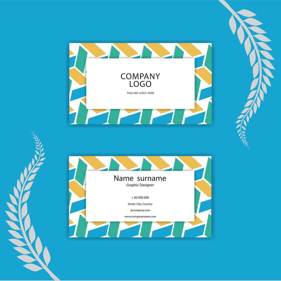 Print Abstract Name Card Design for Business or Company. vector