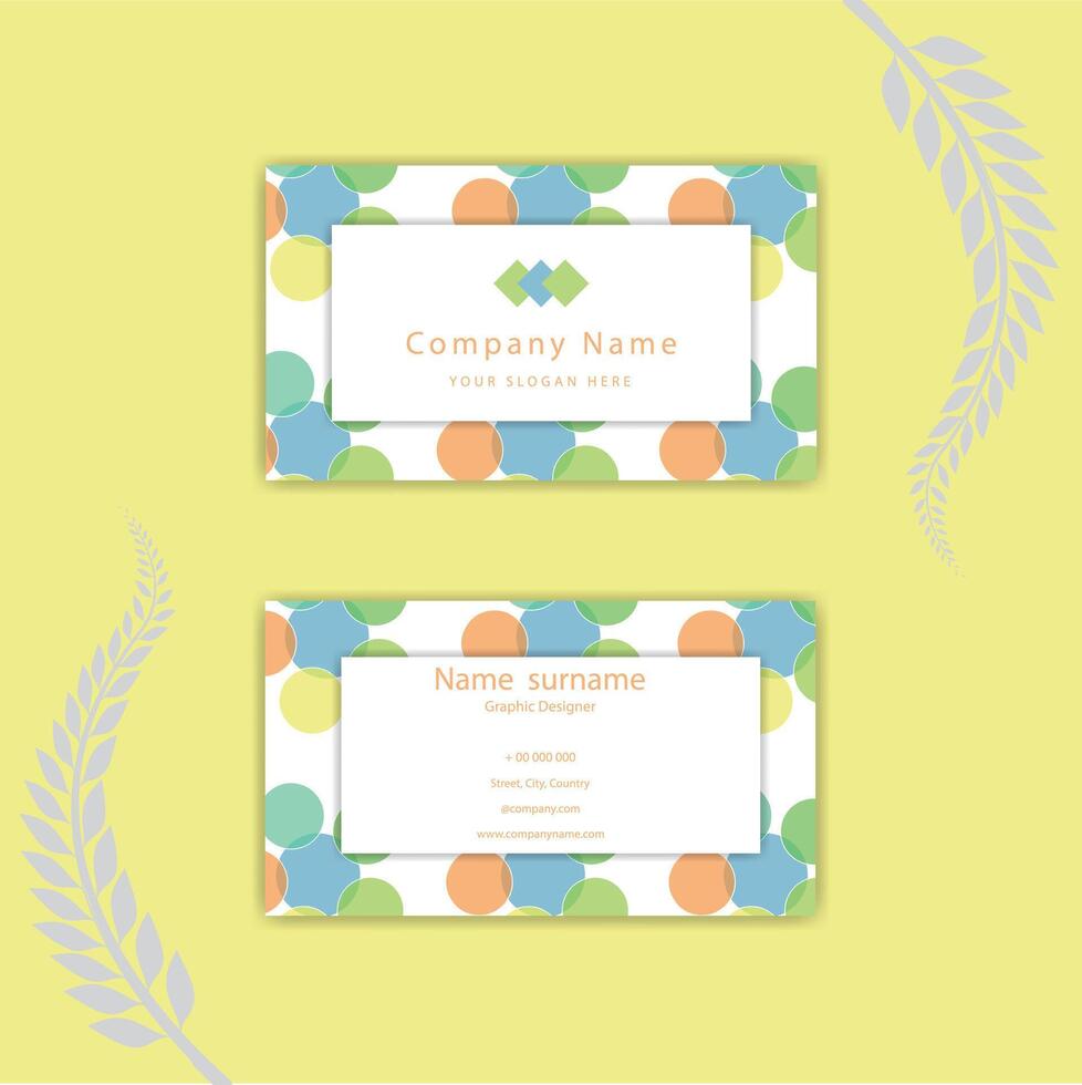 Print a creative circle business card. vector