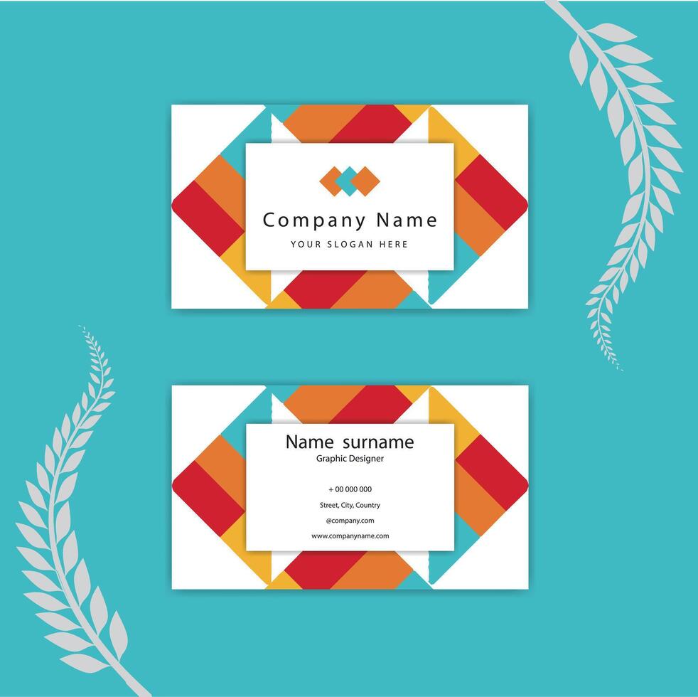 Print Colorful abstract business card. vector