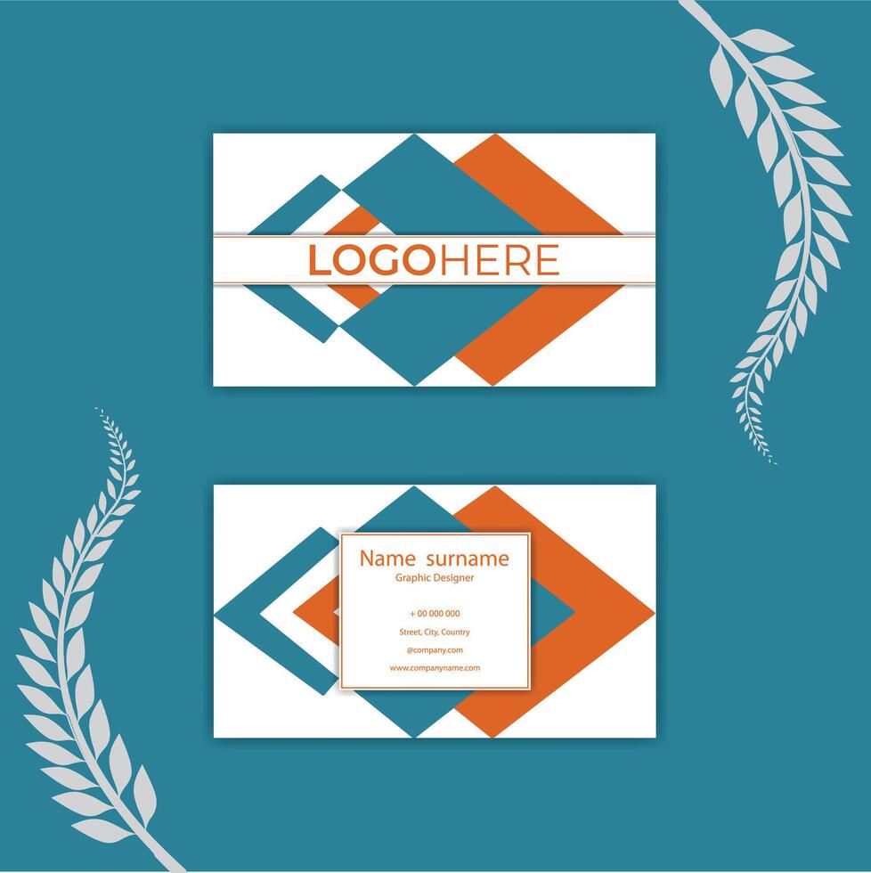 Print Modern geometric design visiting card template. vector