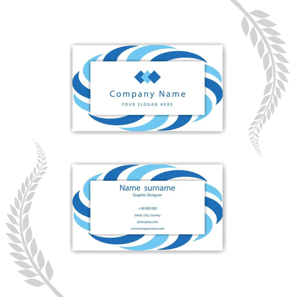 Print abstract shape business card template. vector