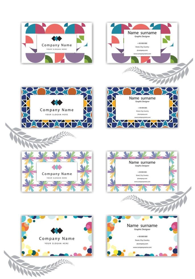 Print an elegant business card template set. vector