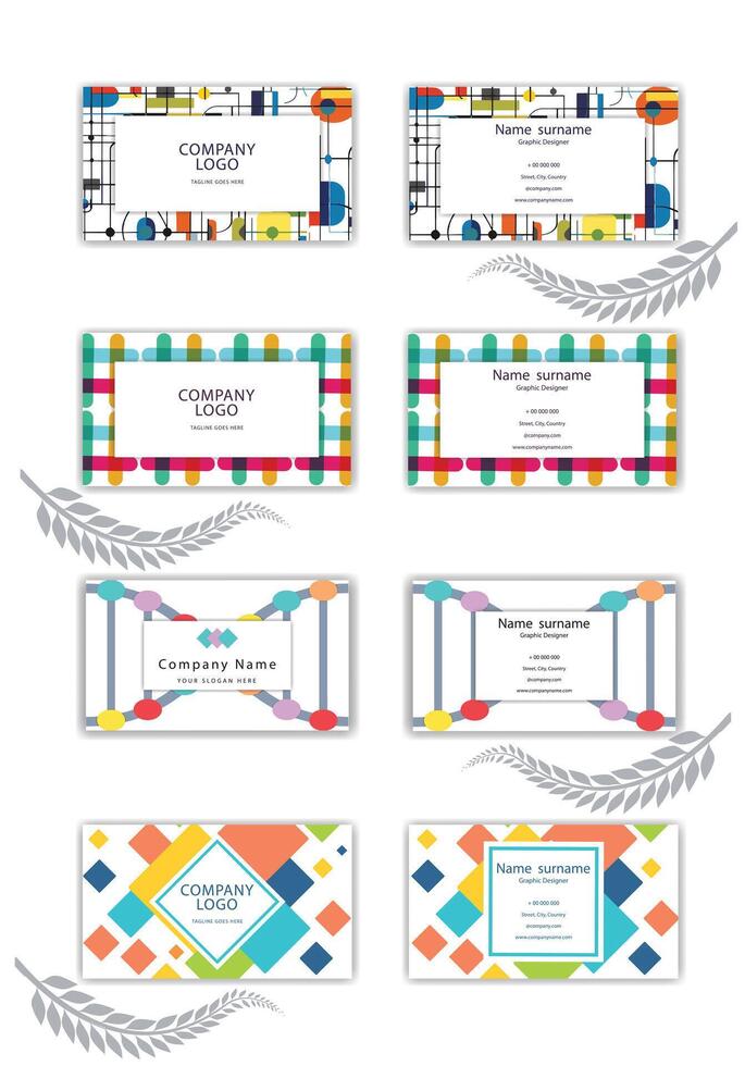 Print abstract business card template set. vector