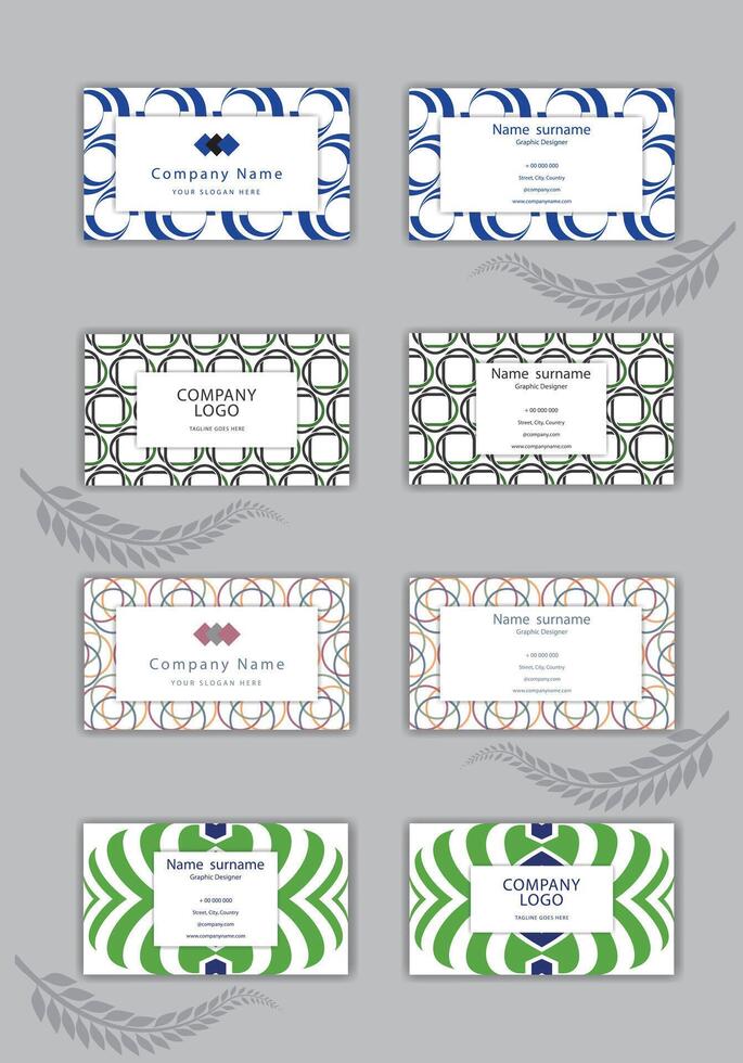 Print Abstract stylish business card design. vector