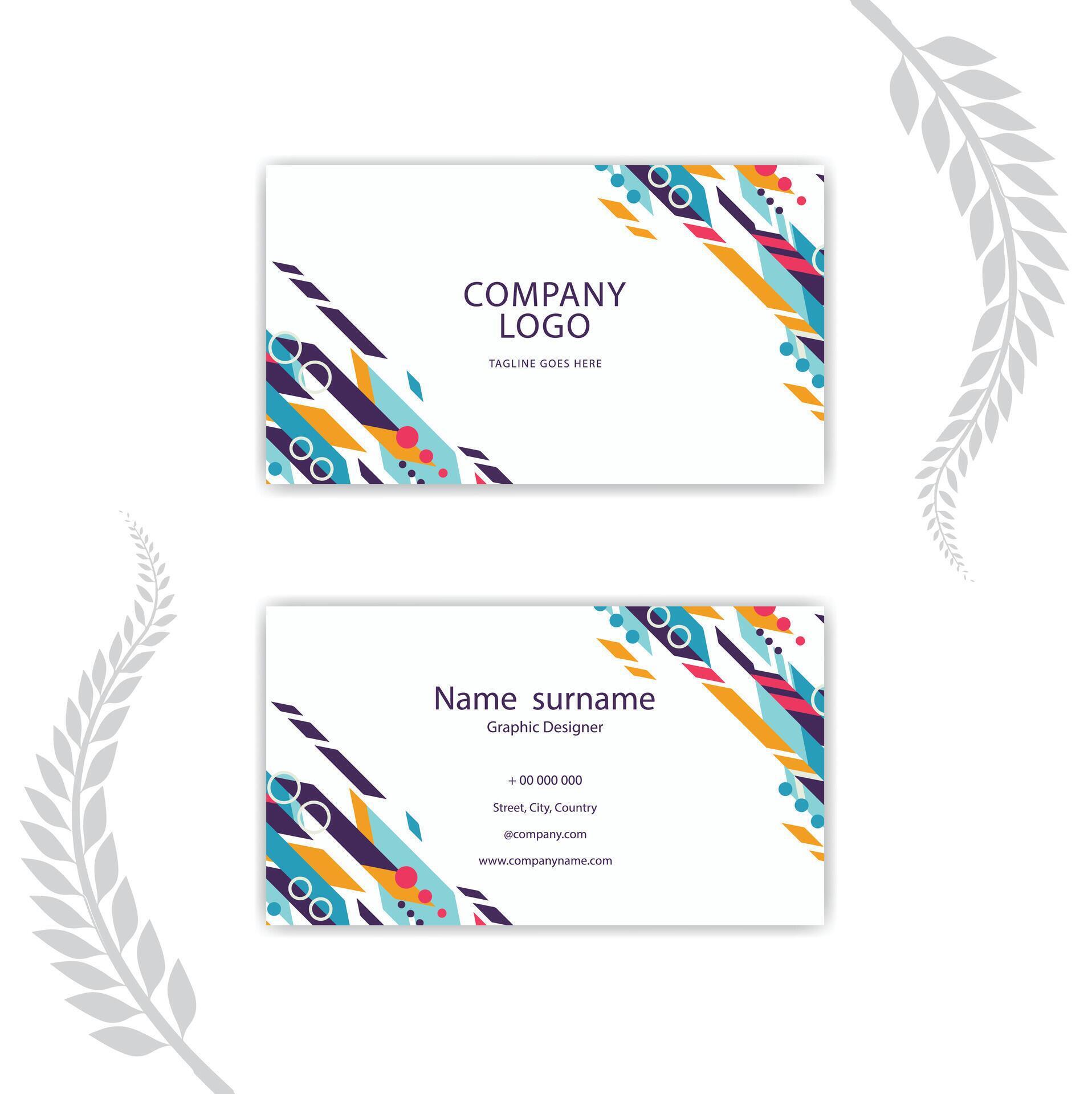 Print Abstract elegant Business card colorful design. 50656057 Vector