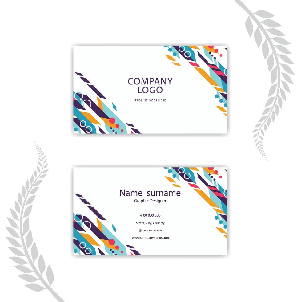 Print Abstract elegant Business card colorful design. vector