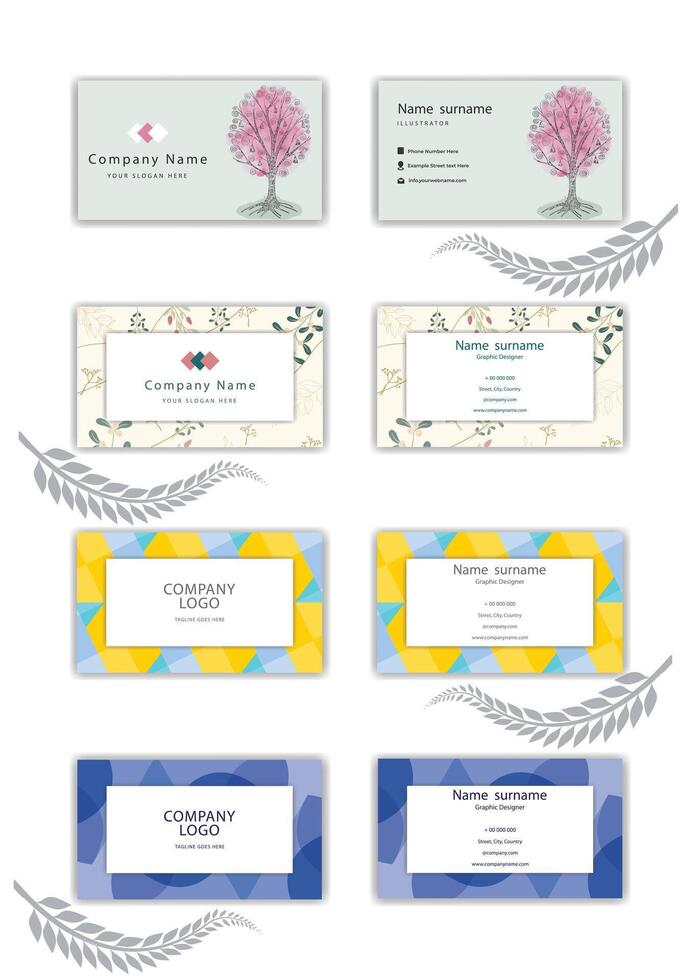 Abstract elegant Business card colorful design. vector