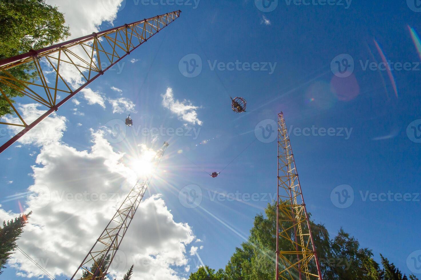 park of amusements and entertainments amazing island in St. Petersburg. Attraction catapult photo