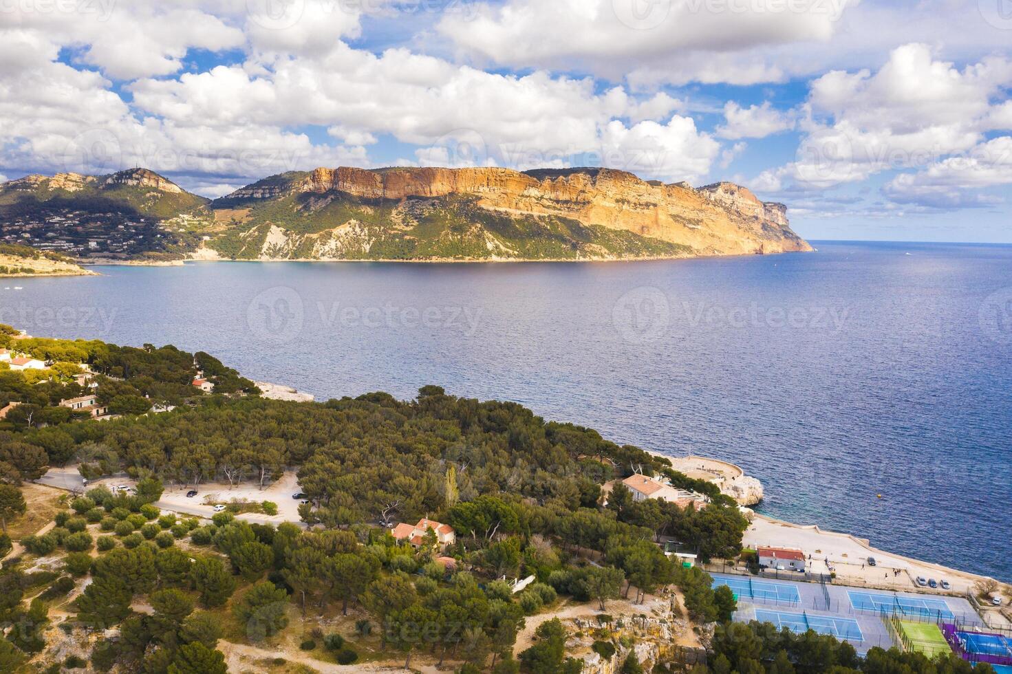 View of the Calanque de Port Mioux, one of the largest fjords between Marseille and Cassis, France photo