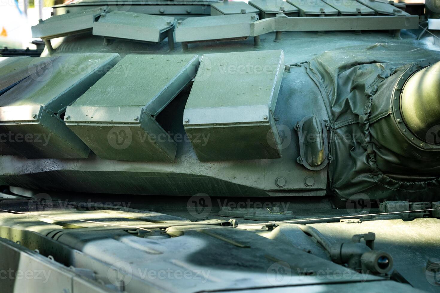Active armor of the tank's turret. Military concept photo