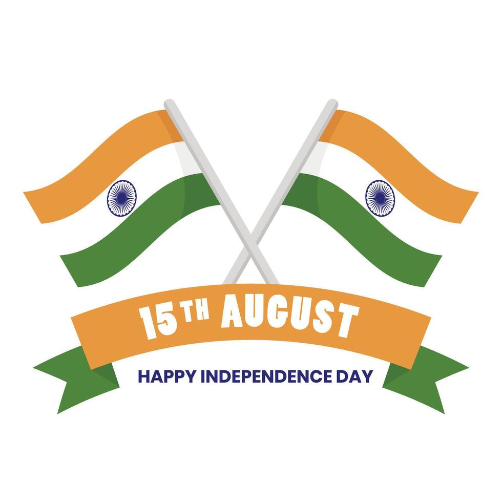 India independence day a poster of a happy independence day with flags vector