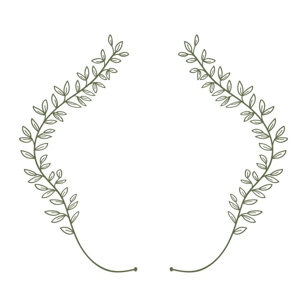 Leaves vines line shape border hand drawn collection-Vector vector
