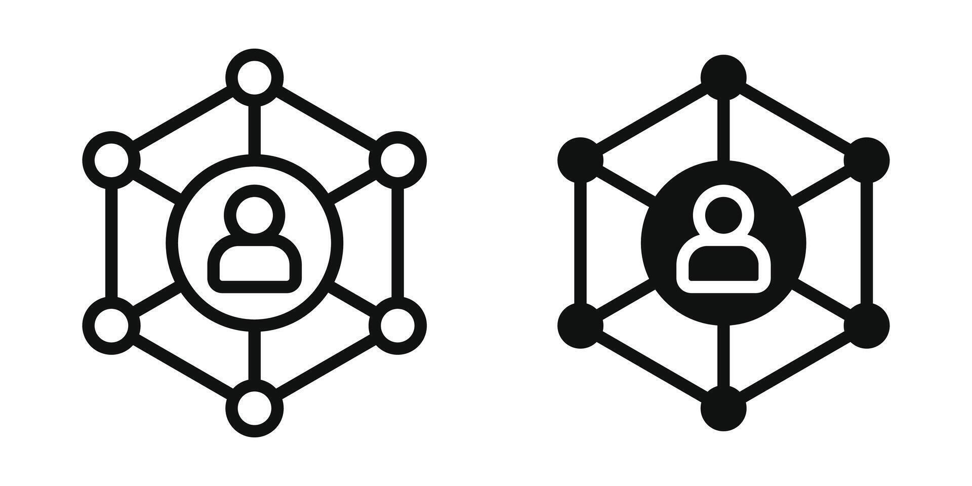Stakeholder editable stroke and solid web icon set. illustration vector