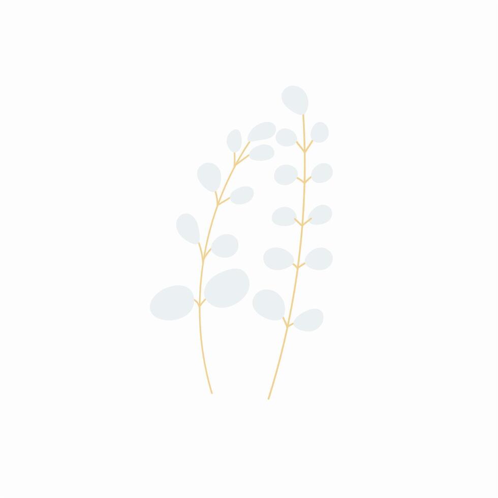 icon illustration of a white cotton plant with brown branches vector