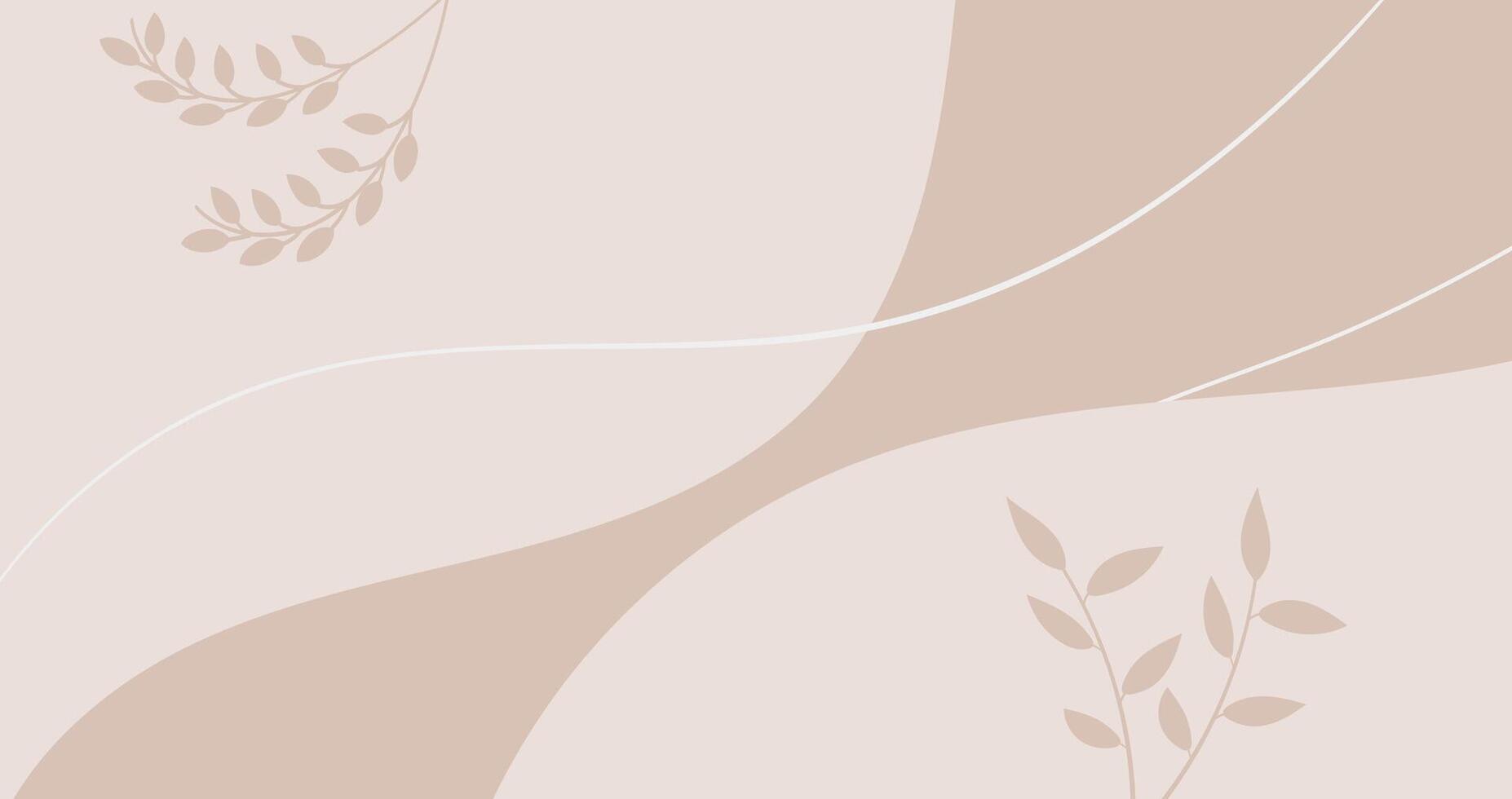 neutral color background with plant leaf design vector