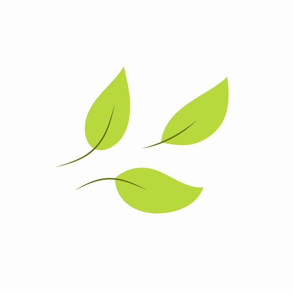 green leaves flying icon on a white background vector