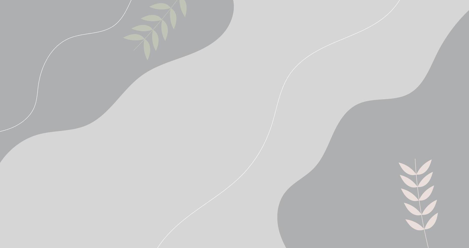 Neutral abstract background with gray color and plant icon vector