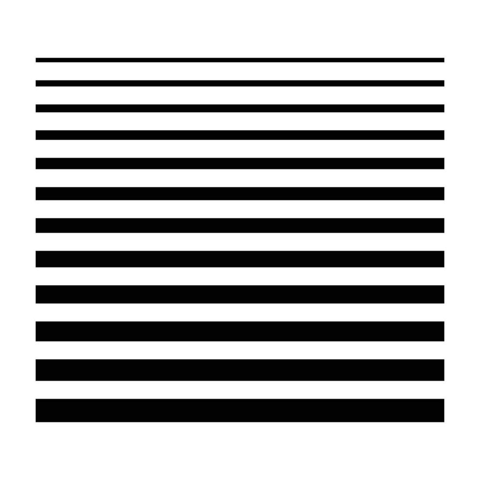 Horizontal line pattern. From thin line to thick. Parallel stripe. Black streak on white background. Halftone gradient lines black horizontal stripes. illustration. vector