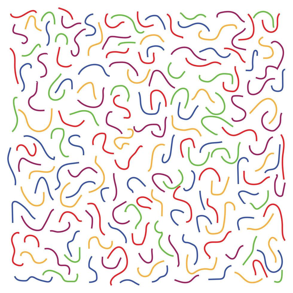 Doodle line. Hand drawn deferent lines. Scribble doodle brush set. Creative abstract squiggle style drawing and deferent colour background. Line doodle seamless pattern. vector