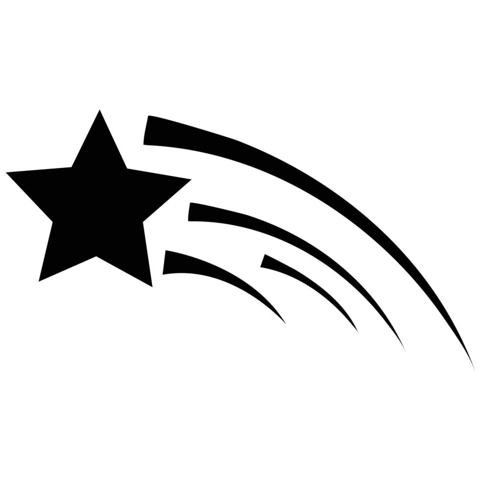 Shooting star. Shooting star comet icon. . Abstract Falling Star - Black shooting Star with elegant star trail on white background. vector