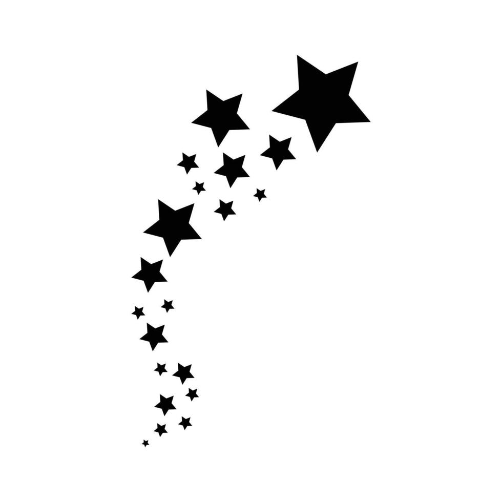 Shooting star. Black falling stars sign for your web site design meteorite and comet symbols. Flying comet with tail, falling meteor, abstract galaxy element. illustration. eps10 vector