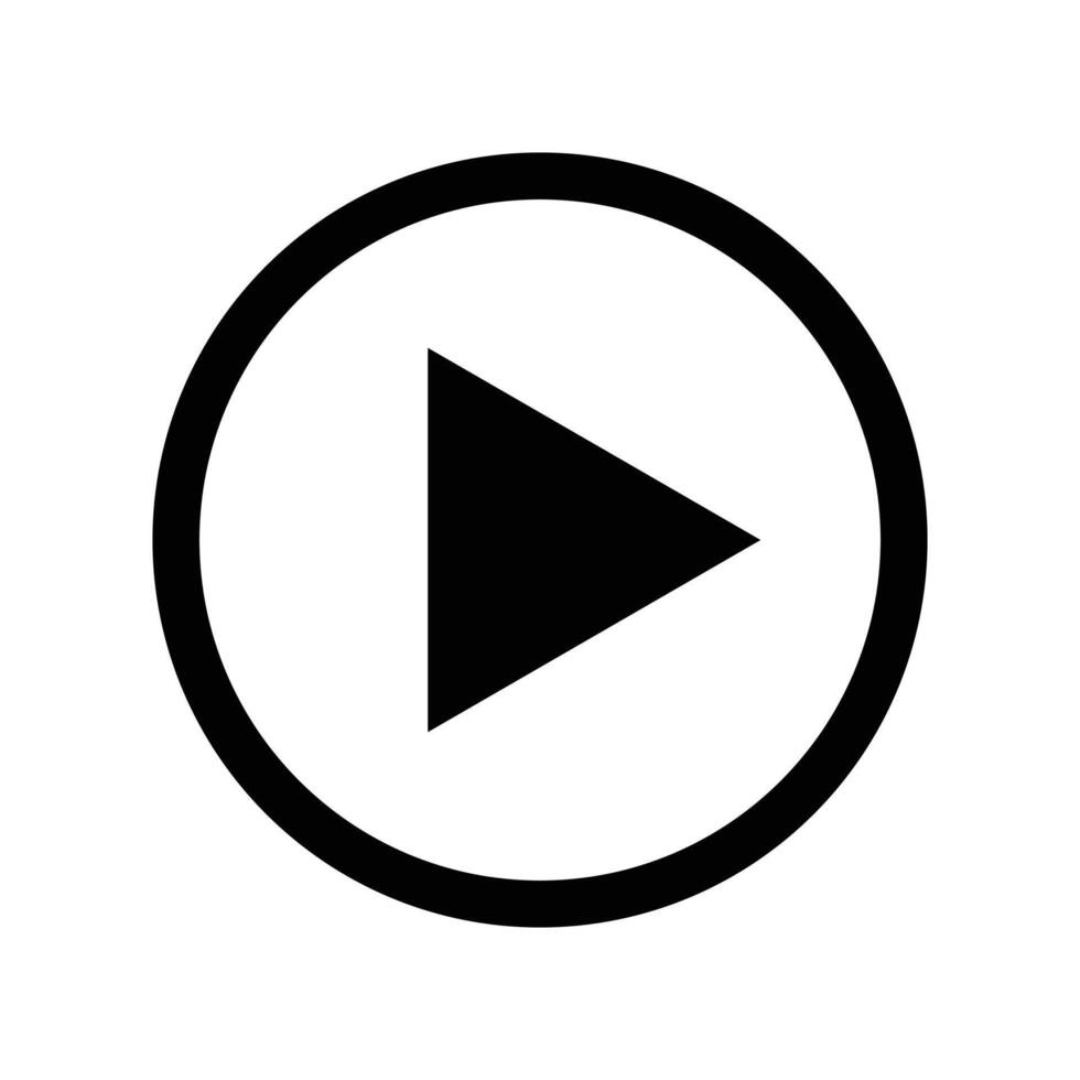 Play button icon. Black silhouette play button icon on white background. design play button icon style. play sign, play button icons, play icon, play symbol. illustration. vector