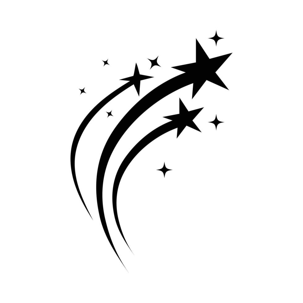 Shooting Star. Shooting star comet icon. Shooting star with an elegant star trail on a white background. illustration. vector