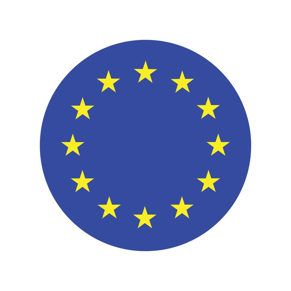Flag of Europe, European union national simple flag, European state flag Badge European union design. vector