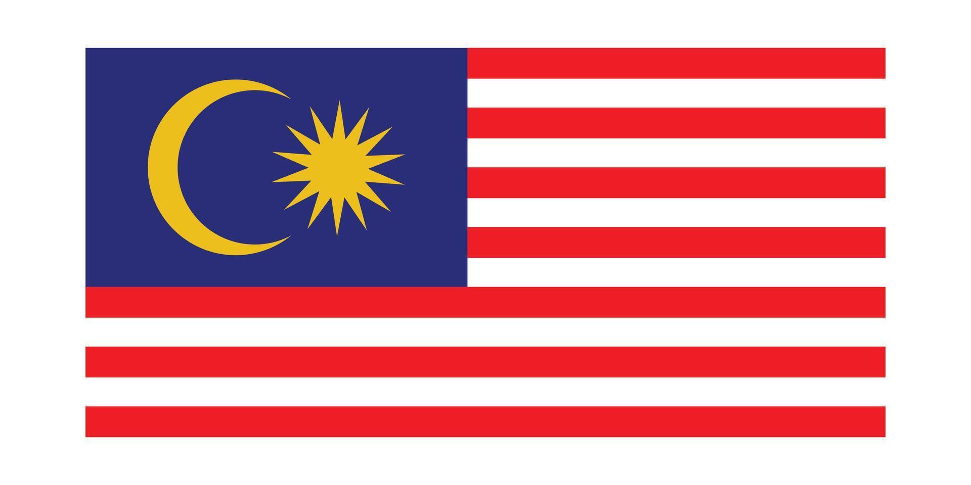 Malaysian flag. The national flag of Malaysia. vector
