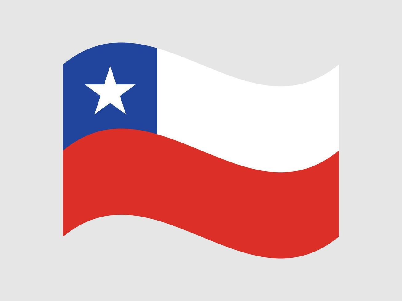 Flag of Chile waving variants. Chilean national symbol. Chile official flag illustration with a grey background. vector