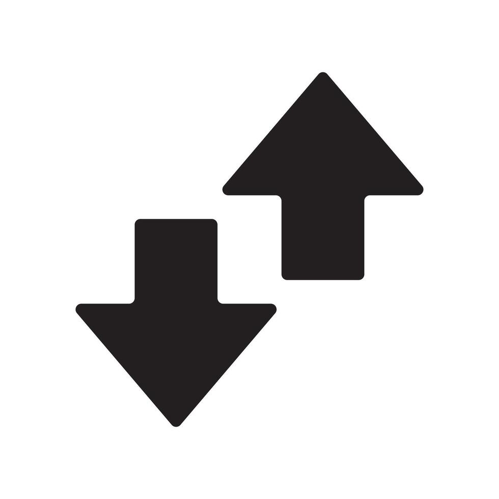 Black Arrow Set . Black Arrows up and down isolated on a white background. vector
