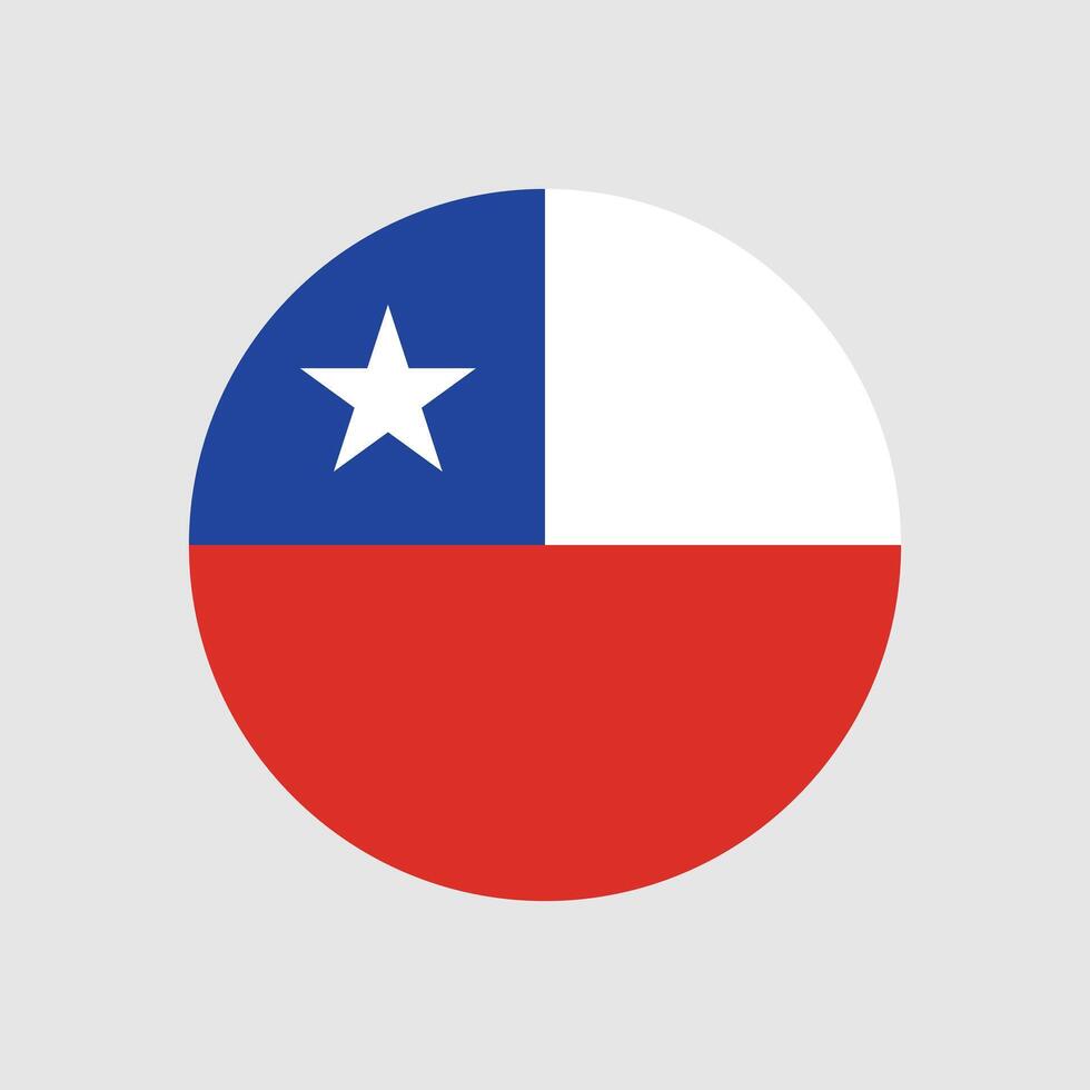 Chile flag icon. Round Chile flag icon. Chile official flag. vector