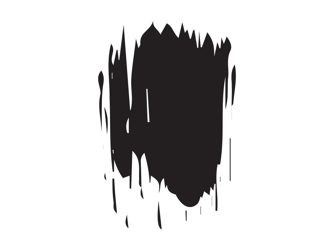 Abstract black ink blot silhouette isolated on a white background. Concept of ink splatter, chaotic paint splash, artistic stain, minimalist design element vector