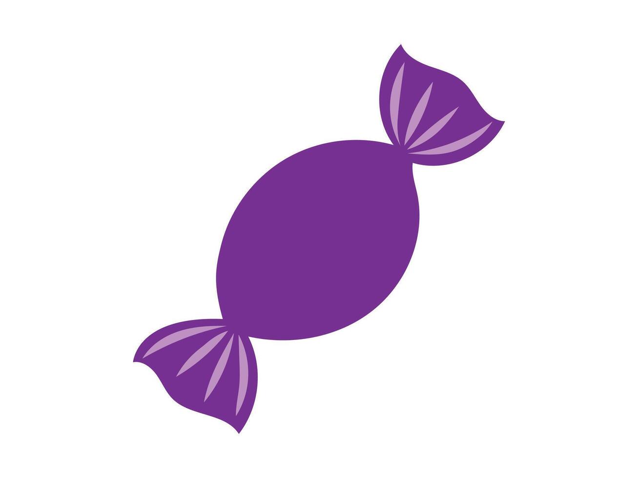 Purple wrapped candy icon isolated on a white background. Concept of sweet treat, confectionery, colorful candy, simple design. Ideal for print, web, and graphic elements vector