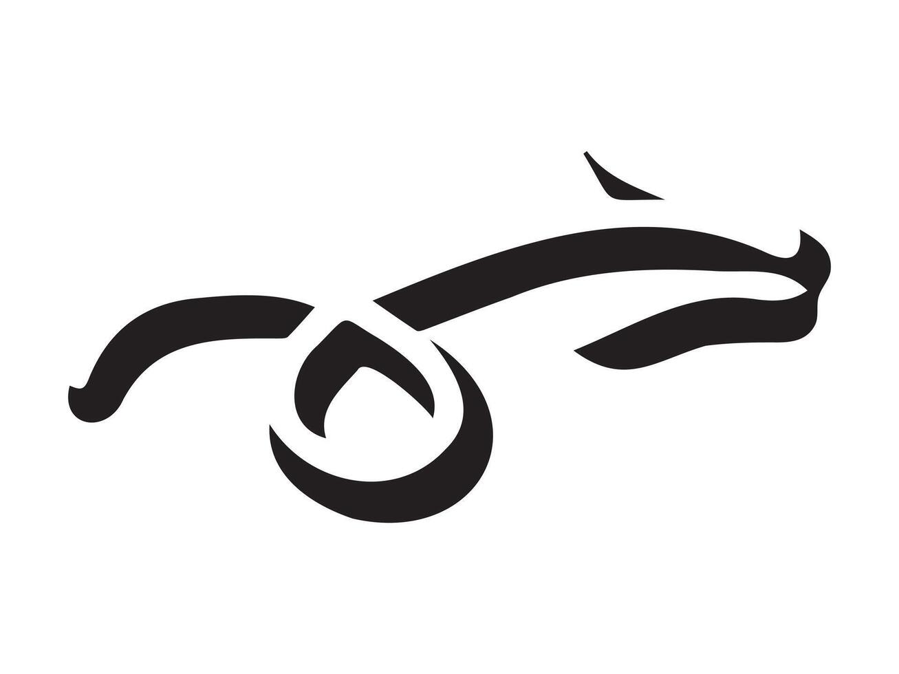 Hand-drawn curved volumetric black arrow isolated on a white background. Concept of direction, navigation, pointers, movement. Design element, symbol, and sign. Doodle style, sketch vector