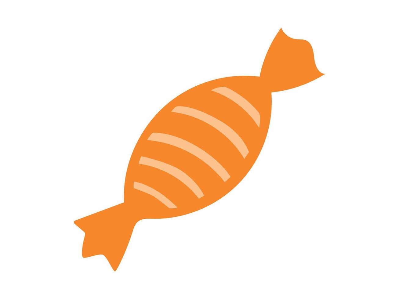 Orange wrapped candy icon isolated on a white background. Concept of sweet treat, confectionery, colorful candy, simple design. Ideal for print, web, and graphic elements vector