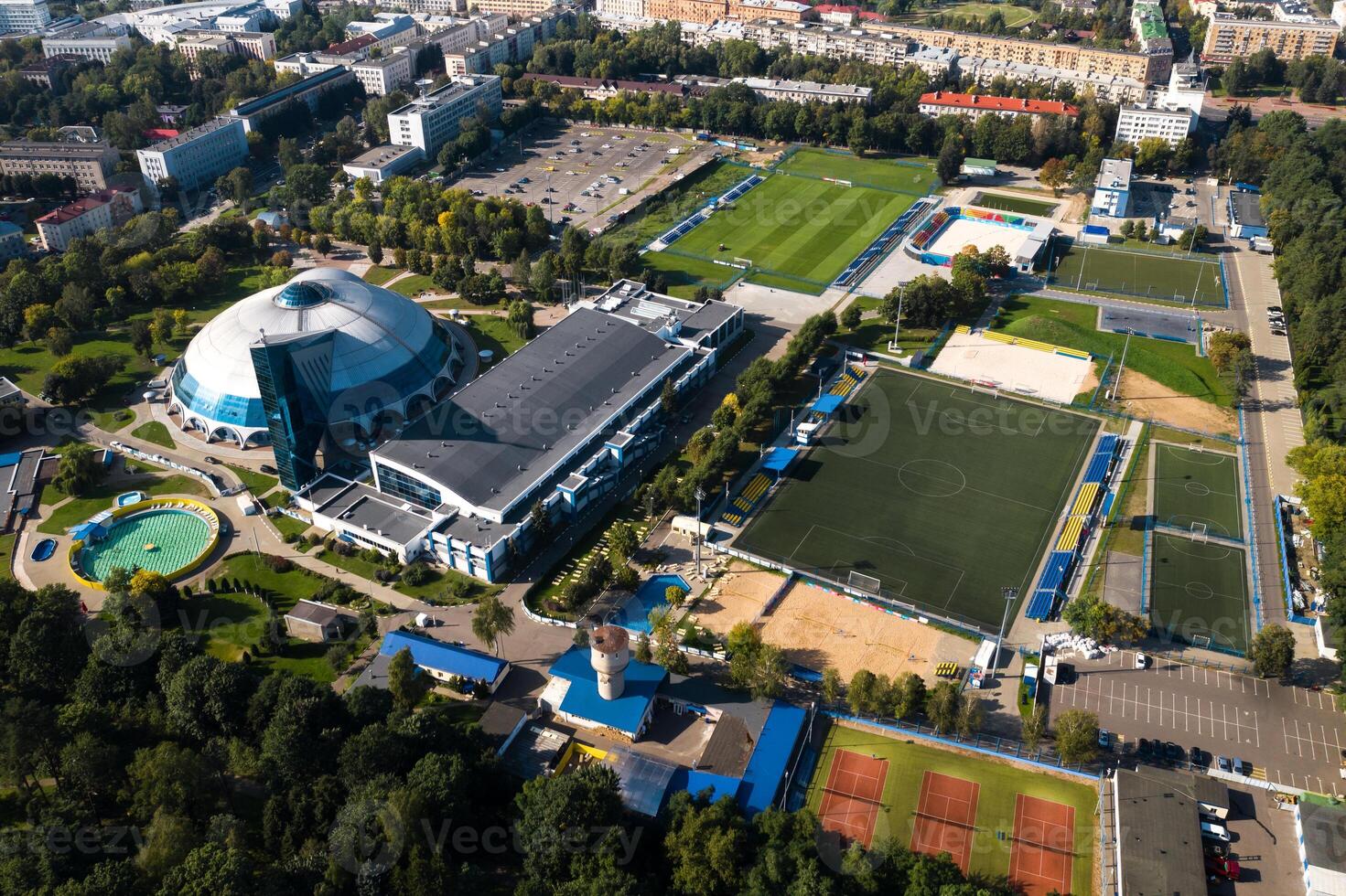 Sports complex in the center of Minsk with open stadiums for games.Belarus photo