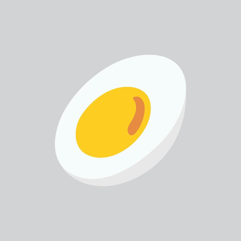 graphic half sliced boiled egg isolated on grey background vector