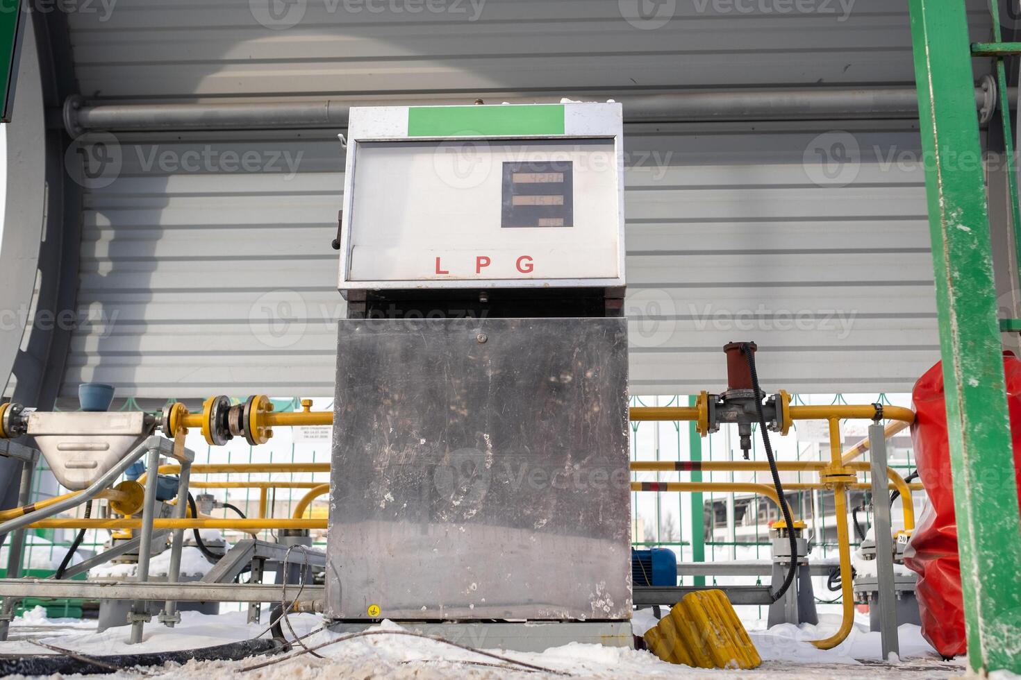 Complex for filling a car with gas at a gas station photo