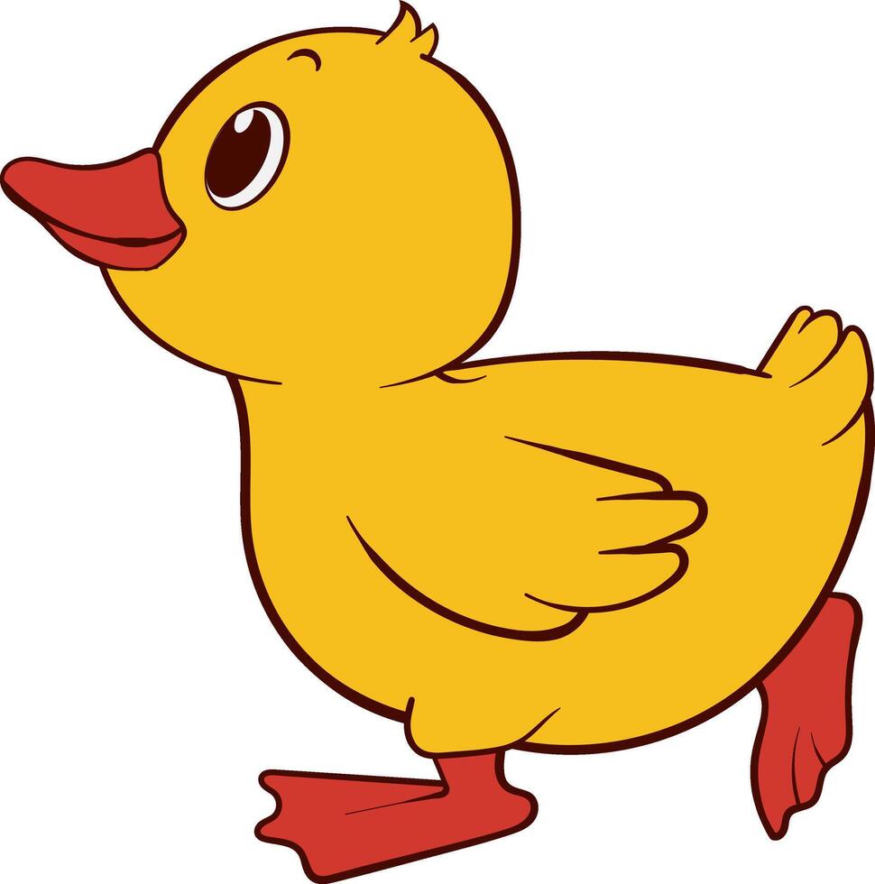 Playful Cartoon Duckling Design for Childrens Books vector