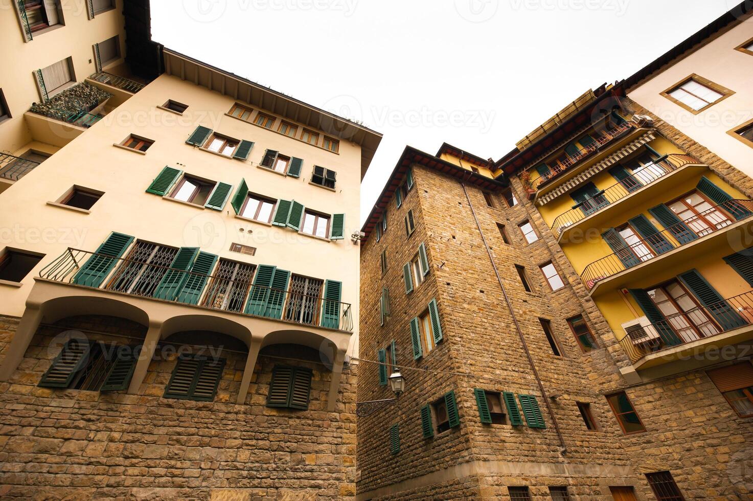 one of the courtyards of the historic center of Florence, Italy. Bottom view.Tuscany photo