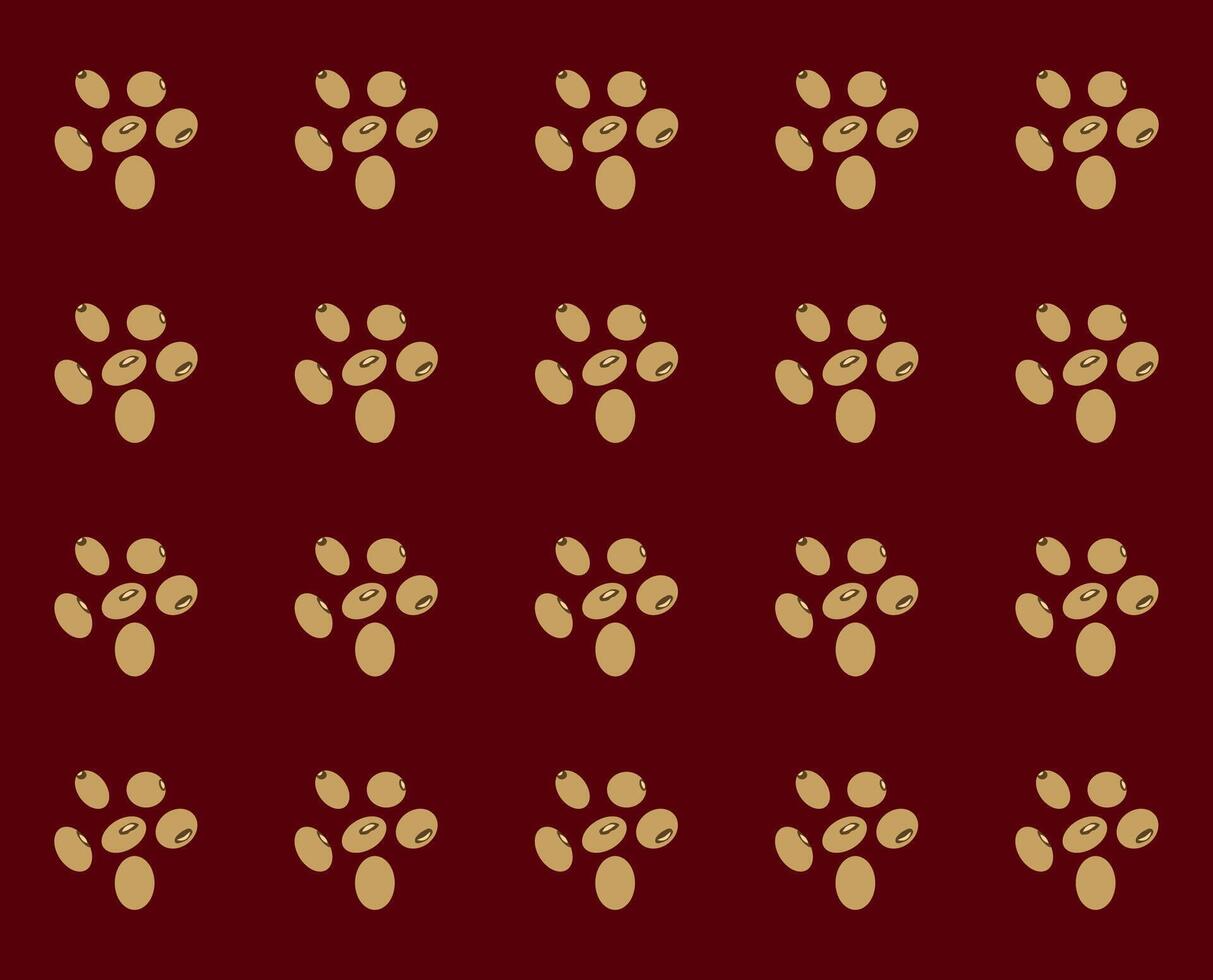 Enhance your designs with this seamless red background soybean pattern , ideal for backgrounds, packaging, textiles or branding materials etc. vector