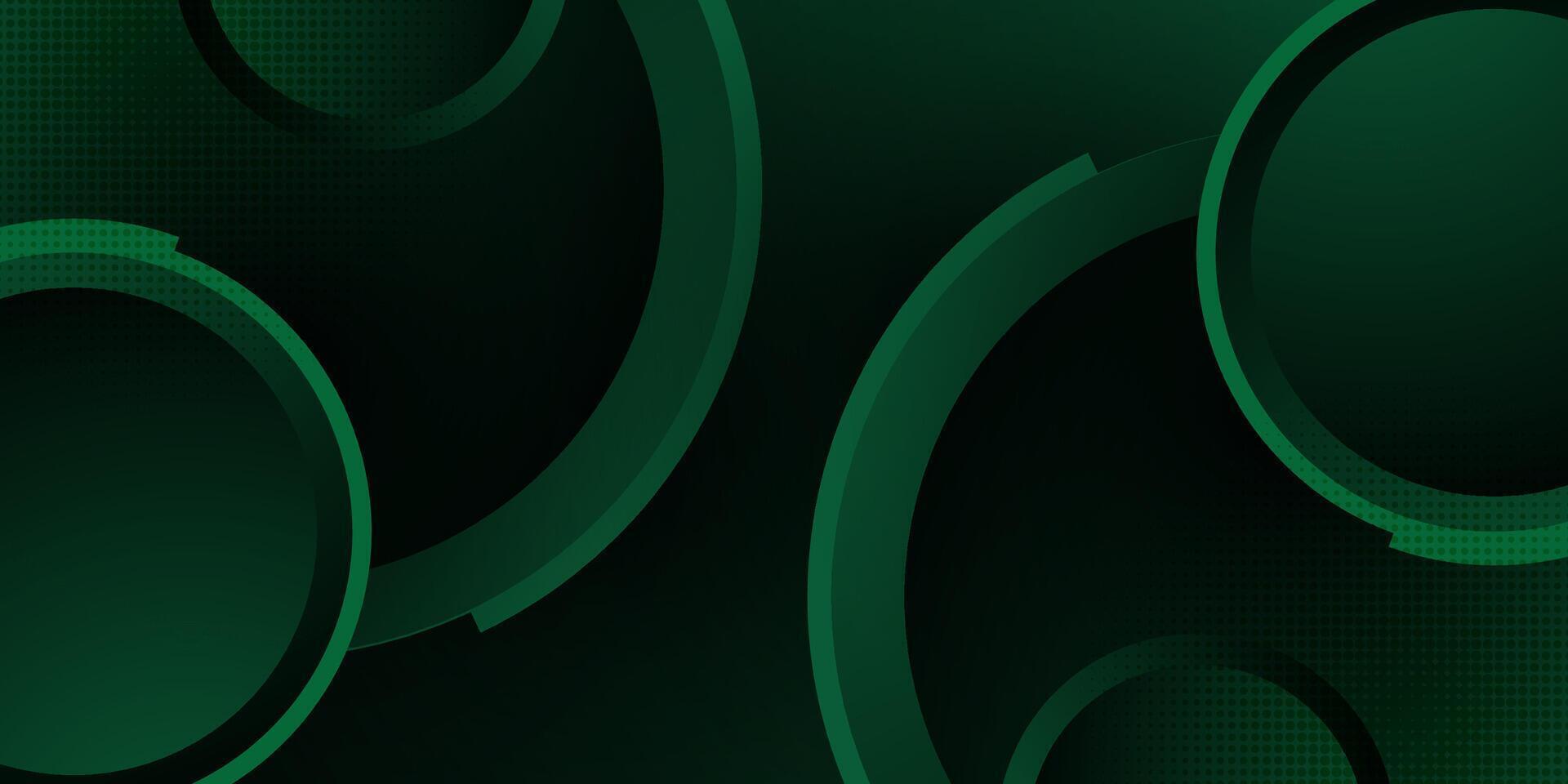 Abstract geometric background with dark green color design background. Simple overlap circle pattern element. vector