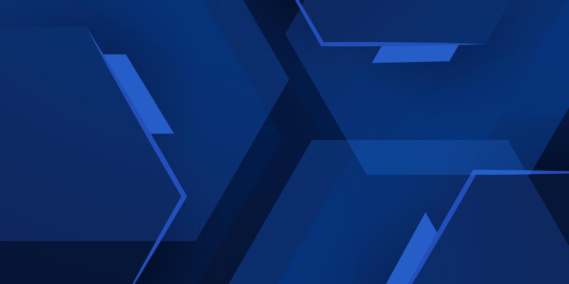 Dark blue dynamic gradient abstract 3D background with shadow and overlap shapes. Hexagonal pattern sporty design. Cool background. vector