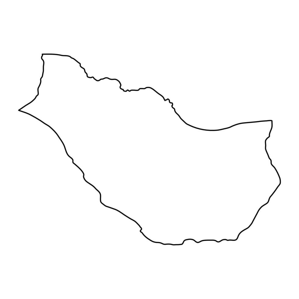 Parish of Saint Anthony map, administrative division of Montserrat. illustration. vector