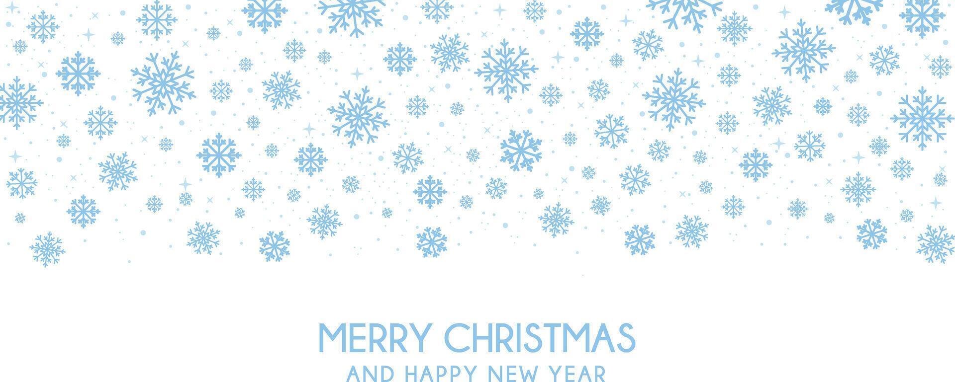 Merry Christmas and happy new year banner background. Winter Blue snowflakes background vector