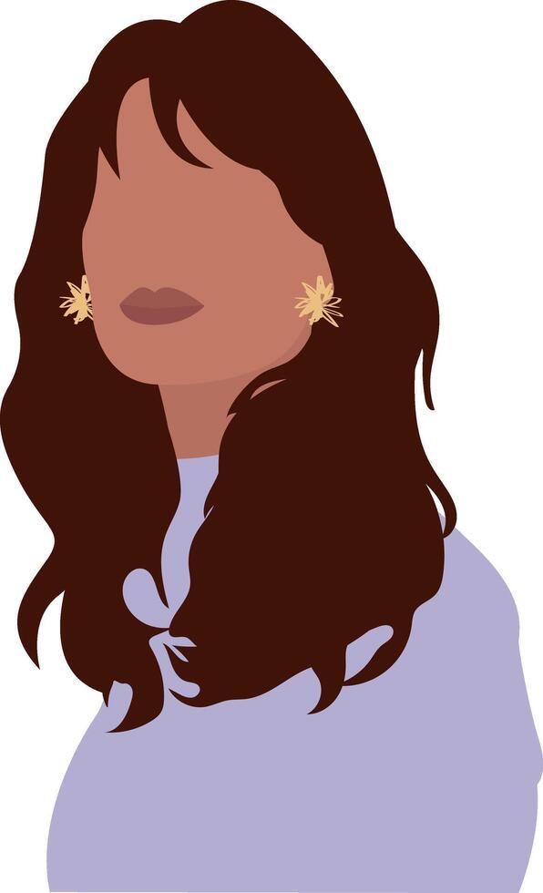 Minimalist female with purple top vector