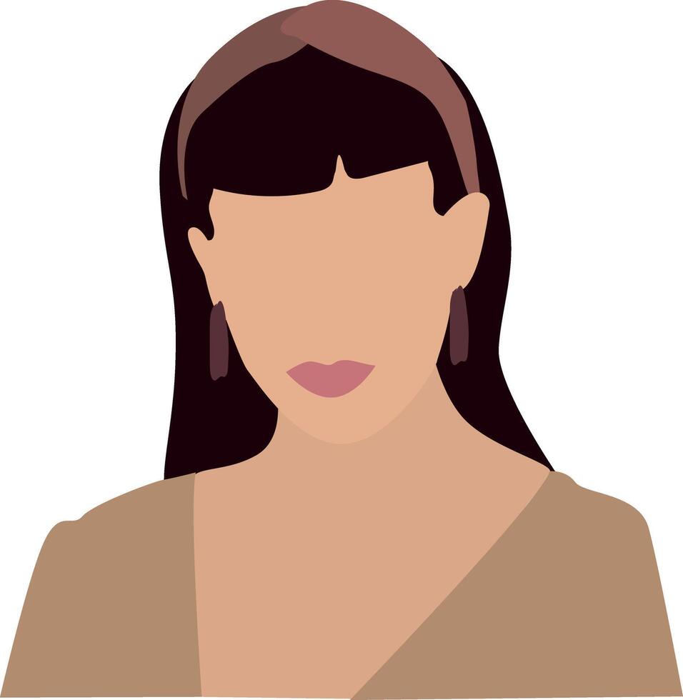 Minimalist lady with fringe vector