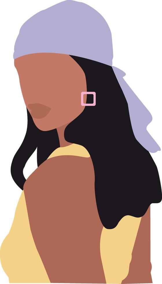 Minimalist Lady wearing bandanna vector