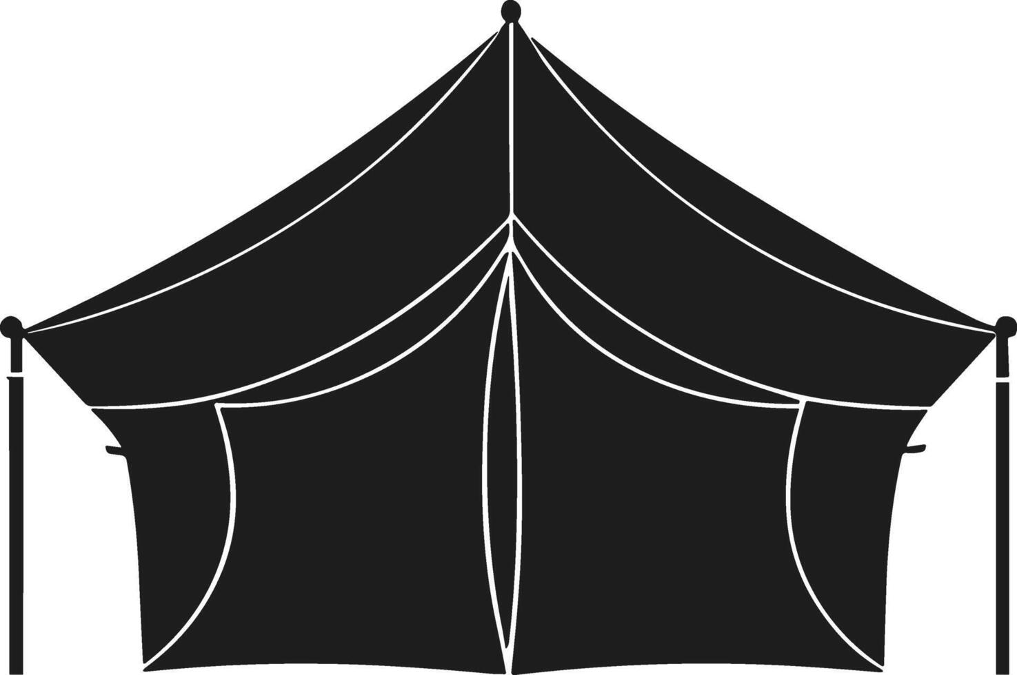 Silhouette of a Classic Camping Tent vector